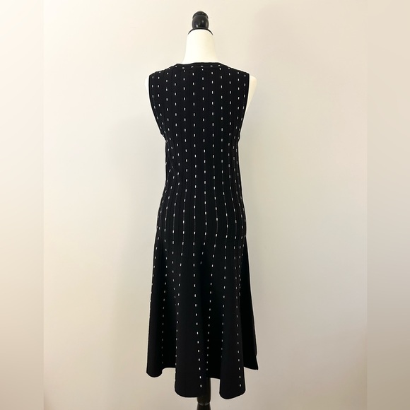 Black Ribbed Knit Sleeveless Dress, Fit & Flare, Holiday - size Medium - Picture 5 of 7